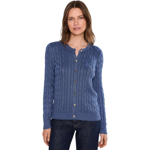 POLO Ralph Lauren Womens Lauren Ralph Lauren Cable-Knit Cotton-Blend Cardigan