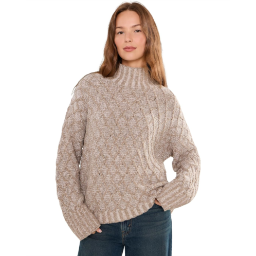 Womens Eileen Fisher Peruvian Cotton Boucle Fluff Turtle Neck Sweater