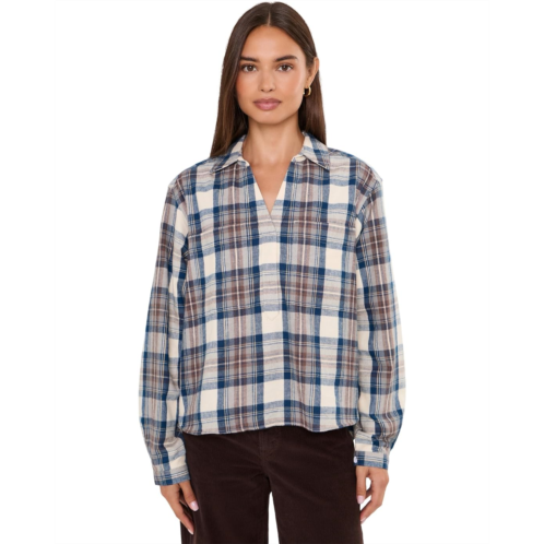 L.L.Bean Womens LLBean Scotch Plaid Shirt Y Neck