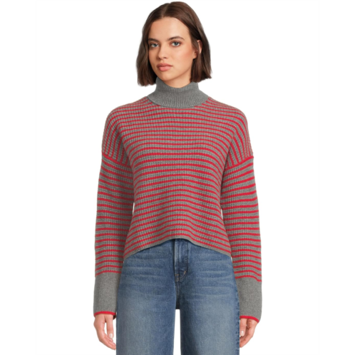 Madewell Pine Stripe Wool Waffle Stripe Crew Neck