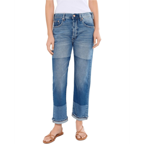 Liverpool Los Angeles 27 Sloane Slouchy Mid-Rise Girlfriend Cuffed Jeans with Removed Patch
