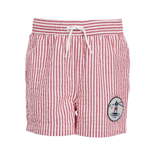 Janie and Jack Seersucker Patch Swim Trunk (Infant)