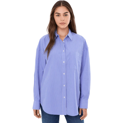 Womens Faherty Coastal Poplin Relaxed Shirt