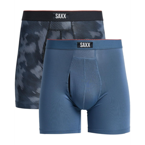 Mens SAXX UNDERWEAR Multi-Sport Mesh Boxer Briefs Fly 2-Pack