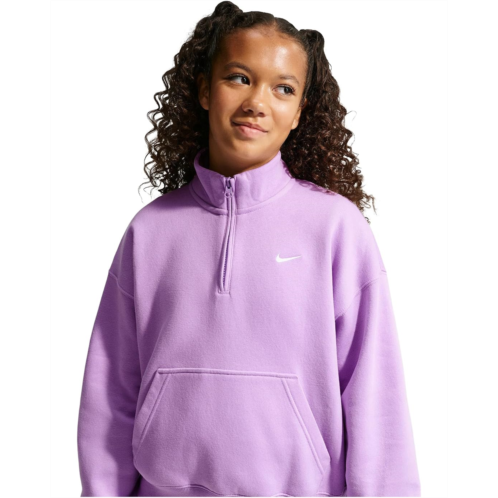 Girls Nike Kids Sportswear Studio Fleece Oversized 1/4 Zip Top (Big Kid)