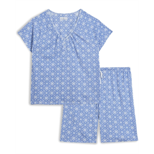 Womens Karen Neuburger Plus Size Short Sleeve Henley Bermuda Short Pajama Set