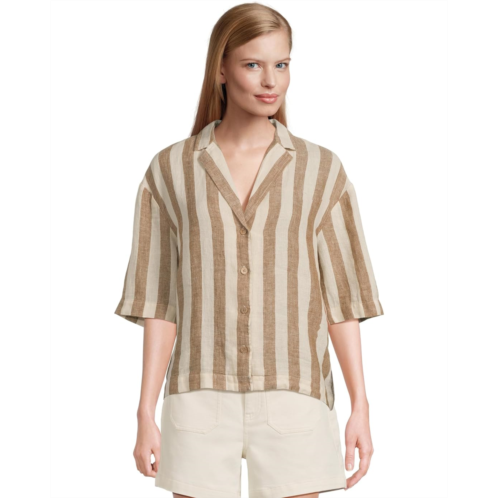 Womens Faherty Palma Linen Camp Shirt