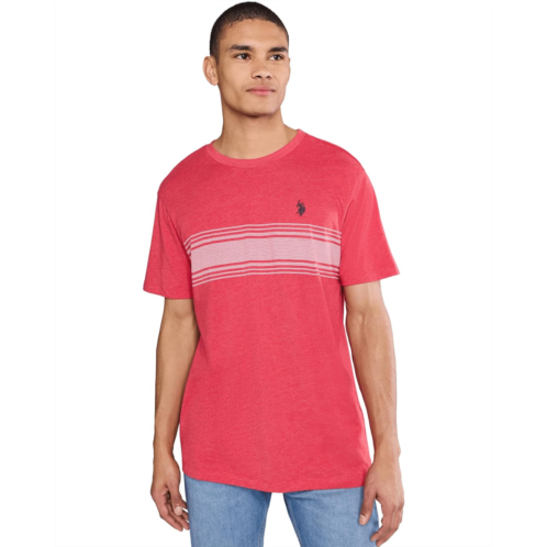 U.S. POLO ASSN. Short Sleeve Chest Print Stripe Jersey Tee Shirt