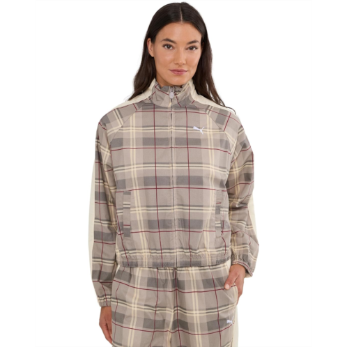 Womens PUMA T7 Relaxed Tartan Woven Jacket