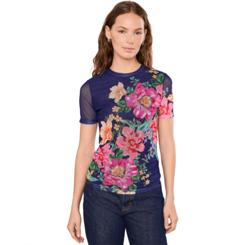 Johnny Was Eleanor Mesh Short Sleeve Tee - Celiora Navy