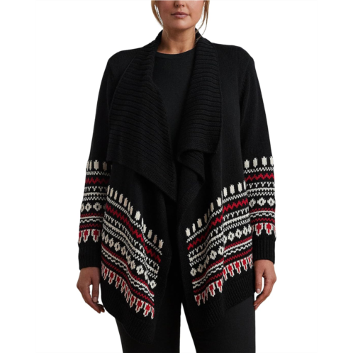 POLO RALPH LAUREN Plus Size Fair Isle Cotton Shawl-Collar Cardigan
