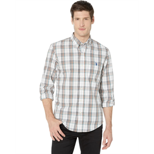 U.S. POLO ASSN. Long Sleeve Slim Fit Yarn-Dye Poplin Woven Shirt