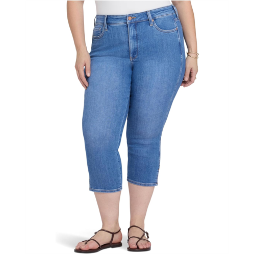 Womens NYDJ Plus Size Chloe Capri Side Slit Jeans