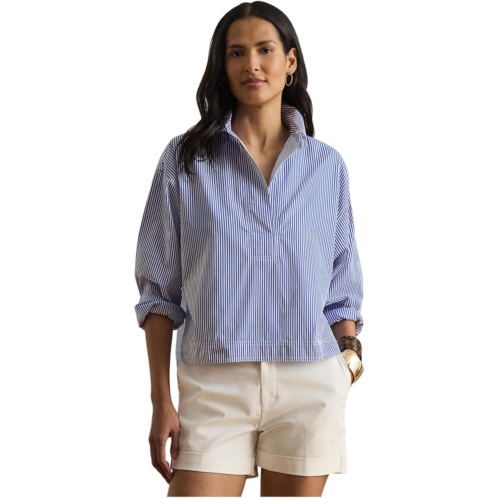 POLO Ralph Lauren Womens Lauren Ralph Lauren Striped Cropped Shirt