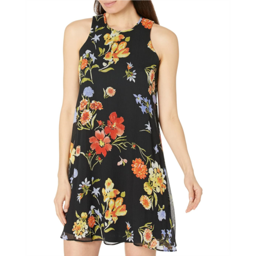 Calvin Klein Chiffon Print Sleeveless Shift Dress