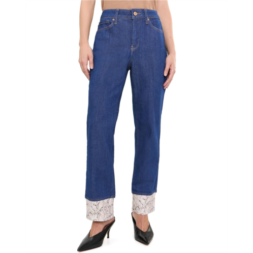 Womens NYDJ Petite Marilyn Straight Print Cuffs Jeans