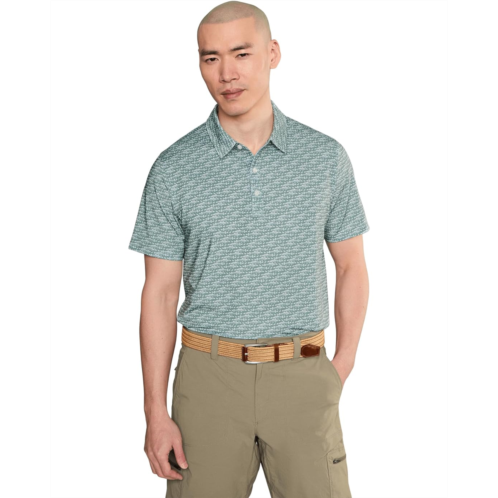 L.L.Bean Mens LLBean Comfort Stretch Performance Party Polo Short Sleeve Print Regular