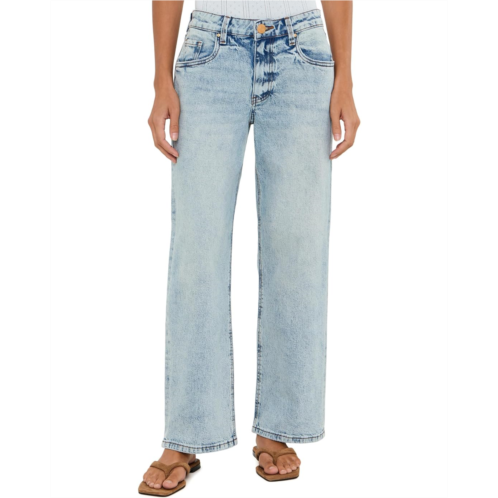 KUT from the Kloth Petite Selena Baggy Low Rise Straight Leg Clean Hem in Enthusiastic