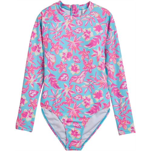Girls Snapper Rock Kids Tropical Glow Recycled Long Sleeve Surf Suit (Big Kid)