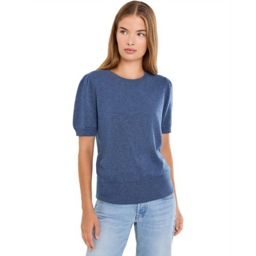 Womens Vince Camuto Short Sleeve Puff Sleeve Crew Neck