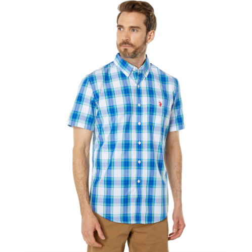 U.S. POLO ASSN. Short Sleeve Classic Fit Large Plaid Poplin Woven Shirt
