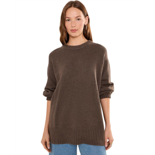 Womens Eileen Fisher Cotton and Recycled Cashmere Crew Neck Sweater