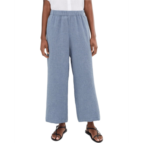 Womens Eileen Fisher Petite Organic Cotton Doubleweave Ankle Wide Pants