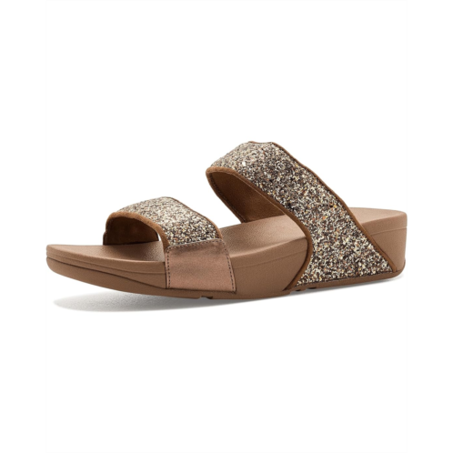 Womens FitFlop Lulu Two-tone Glitter Two-bar Slides