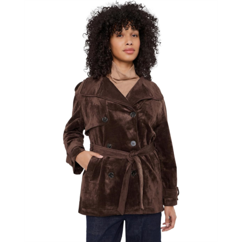 Womens Blank NYC Dark Coffee Faux Suede Trench Coat