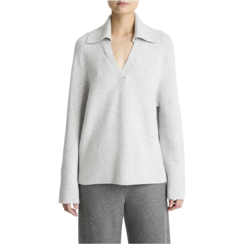 Womens Vince Oversized Wool Cash Polo