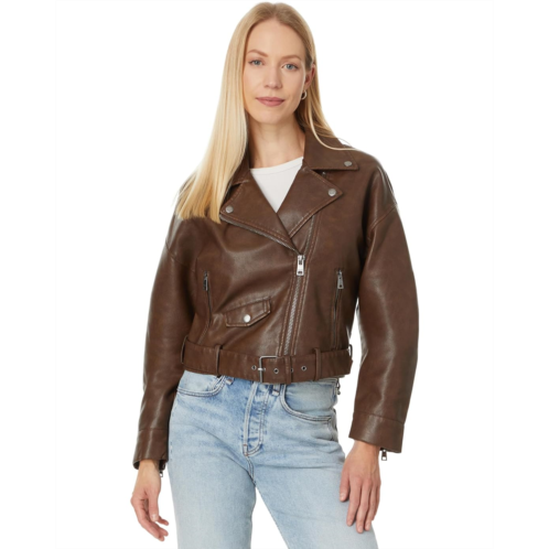 Levi s Relaxed Crop Faux Leather Moto Jacket