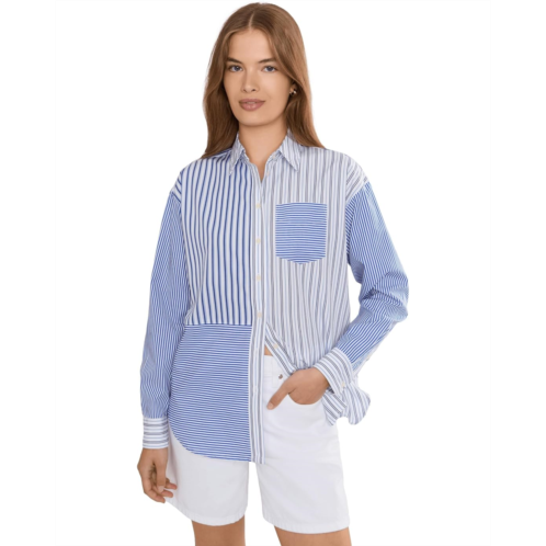 POLO Ralph Lauren Womens Lauren Ralph Lauren Petite Relaxed Fit Striped Broadcloth Shirt