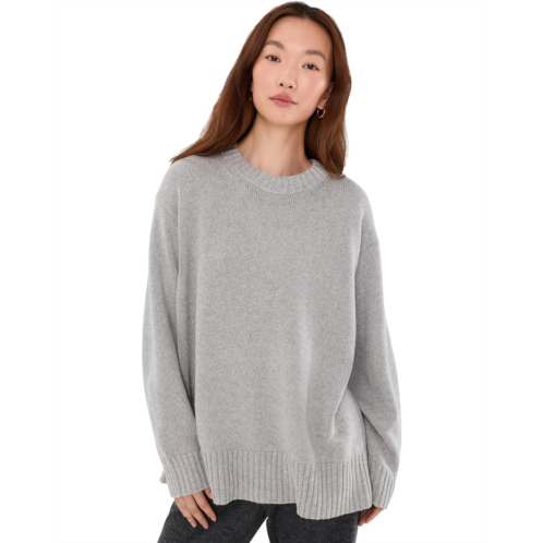 Womens Eileen Fisher Cotton and Recycled Cashmere Crew Neck Sweater