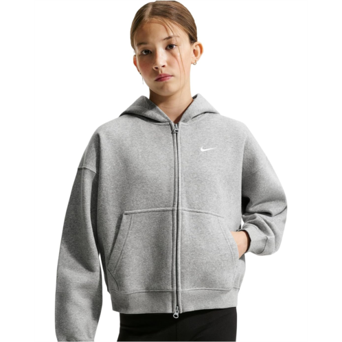 Girls Nike Kids Sportswear Studio Oversized Fleece Full Zip Hoodie (Big Kid)