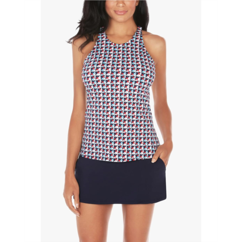 Womens Nautica Geo My Way High Neck Tankini