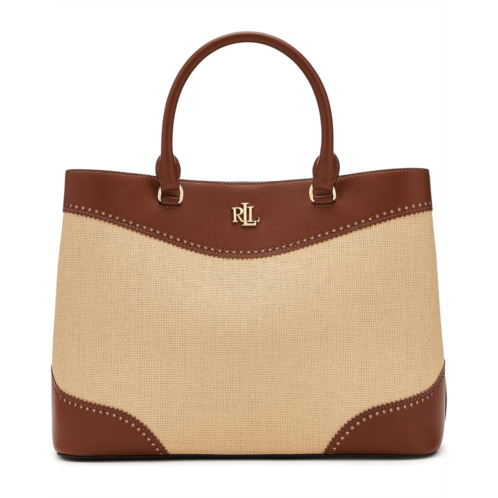 POLO Ralph Lauren Lauren Ralph Lauren Straw & Leather Large Marcy Satchel