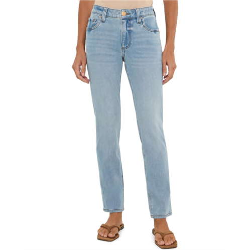KUT from the Kloth Petite Stevie Mid-Rise Straight Leg 5 Pockets in Certify