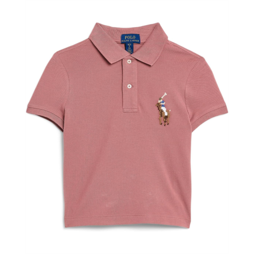 Girls Polo Ralph Lauren Kids Boxy Big Pony Stretch Mesh Polo Shirt (Big Kid)