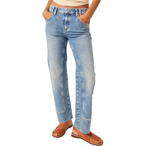 Womens Free People Risk Taker Mid-Rise Straight