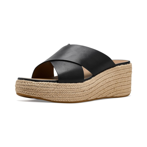 Womens FitFlop Platfforms Espadrille Leather Wedge Cross Slides