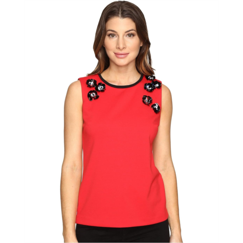 Calvin Klein Shell w/ Applique Knit Sleeveless