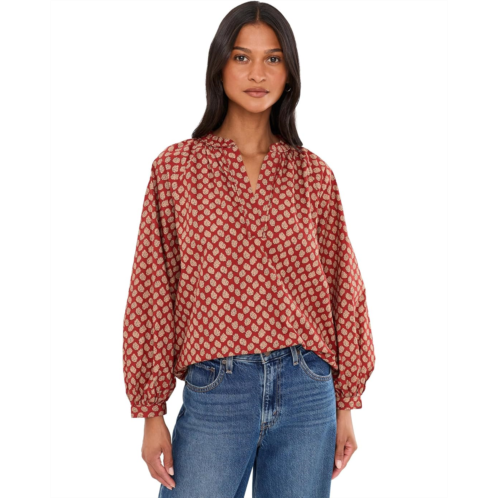 Womens Faherty Coastal Poplin Eleanor Top