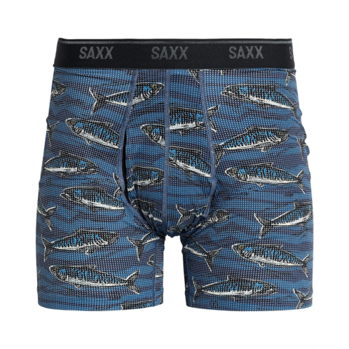 Mens SAXX UNDERWEAR Quest Quick-Dry Mesh Boxer Briefs Fly