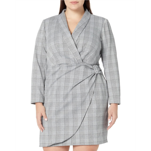 Donna Morgan Plus Size Metallic Plaid Blazer Dress