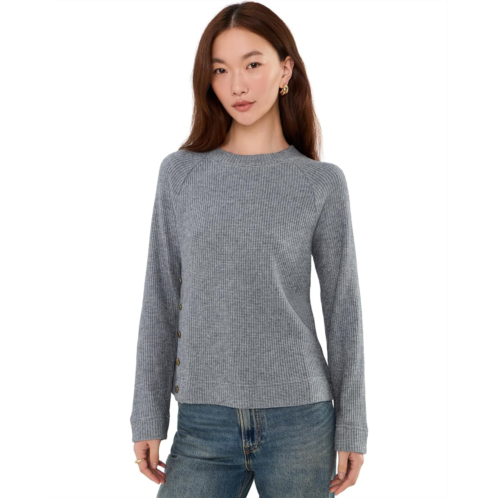 Womens NICZOE Petite Side Button Waffle Top