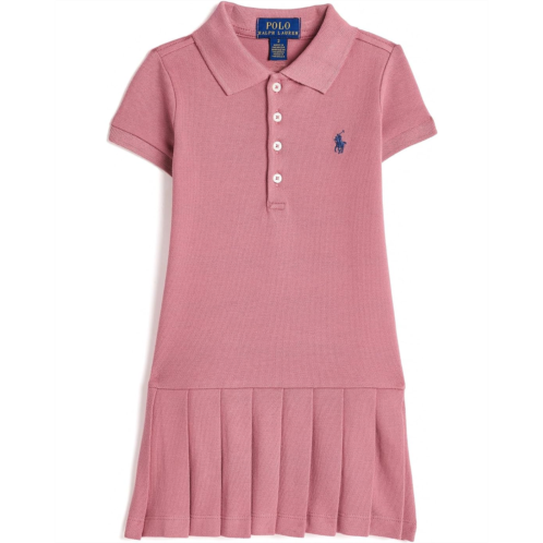 Girls Polo Ralph Lauren Kids Pleated Stretch Mesh Polo Dress (Toddler/Little Kid)