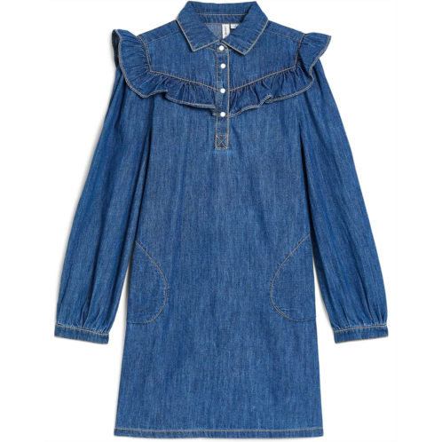 Girls Janie and Jack Denim Ruffle Dress (Toddler/Little Kid/Big Kid)