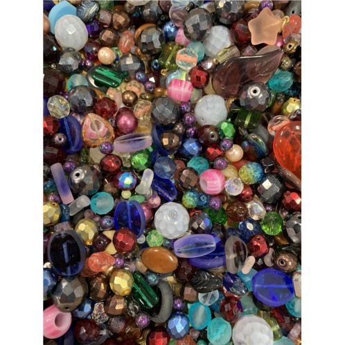 Assorted Glass Beads for Jewelry Making DIY Lamp Work Arts and Crafts and Decorative Hobby Artistry Colorful Crystal Assortment Bulk Mix 4-18mm Half Pound (1)