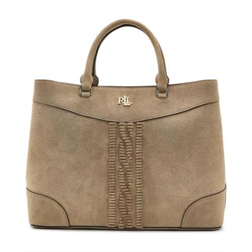 POLO Ralph Lauren Lauren Ralph Lauren Cable-Embossed Suede Large Marcy Satchel