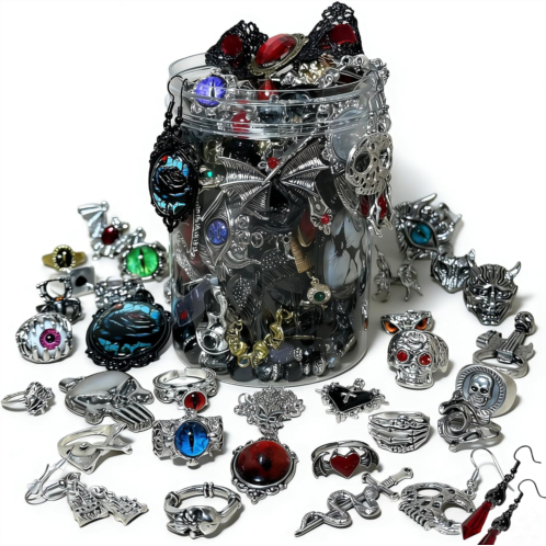 Mystery Jewelry Jar Gothic Vampire Jewelry Set for Women Halloween Gifts